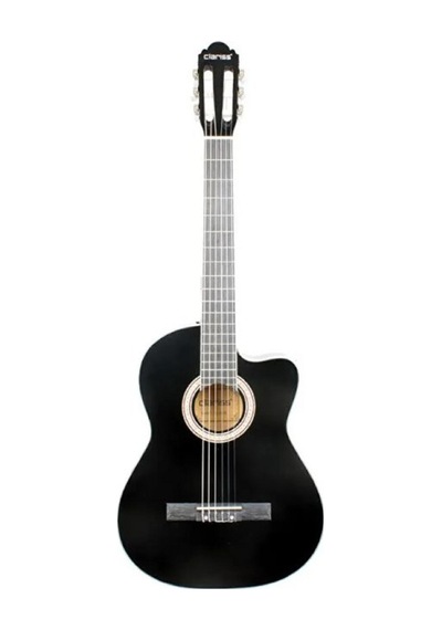 4/4 Clariss Siyah Kesik Kasa Gitar- Kılıf-akort Cihazı- Pena