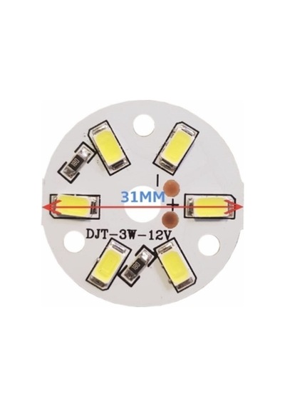 12 Volt 3 Watt SMD 5630 Ledli Hazır Led Modül 31 MM Beyaz (3 Adet)