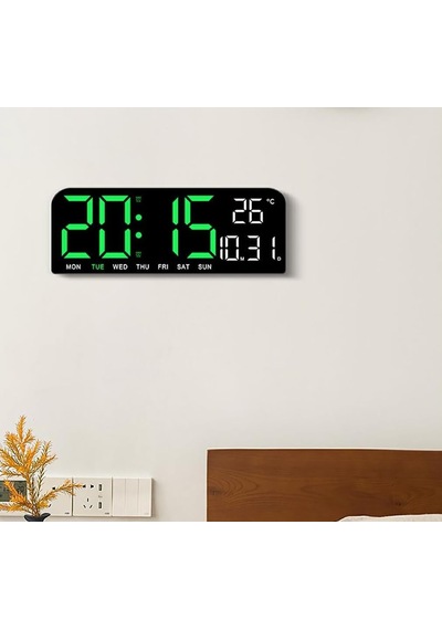 Renkli Dijital Duvar Saati - Sıcaklık, Tarih, Zamanlayıcı, Gece Lambası, Alarm, Geri Sayım Büyük Dijital Çalar Diğer