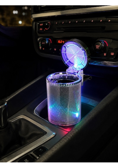 Led Işıklı Araç Küllüğü Bardaklık Uyumlu Taşınabilir Küllük