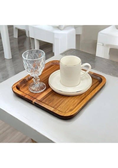 Akasya Kare Sunum Servis Tabağı Tabak 20cm Çok Renkli