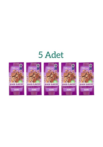Buano Şeker Ilavesiz Sütlü Çikolata 100 Gr 5 Li Paket