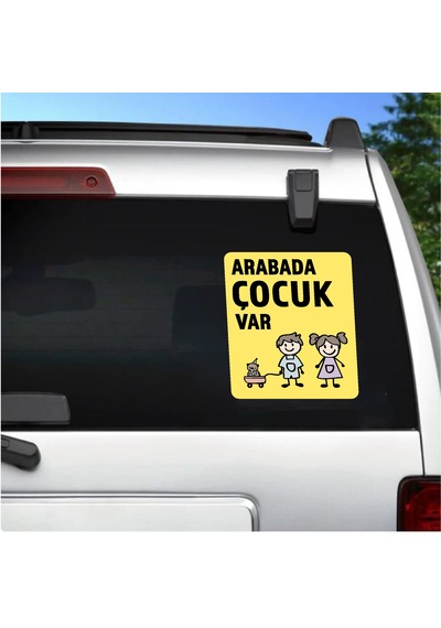 Arabada Çocuk Var Sticker - Araba Oto Cam Sticker - 00289 15x13 Cm
