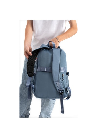 Ventis Unisex Okul 2'li Set Çantası Lise Ortaokul Kalemlikli Sırt Çantası 43 30 Cm Çok Cepli Vnt7-c Mavi