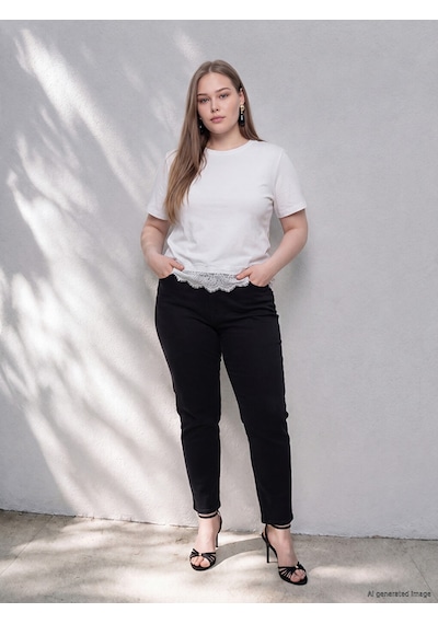 Lcw Curve Siyah Büyük Beden Slim Fit Kadın Jean Pantolon