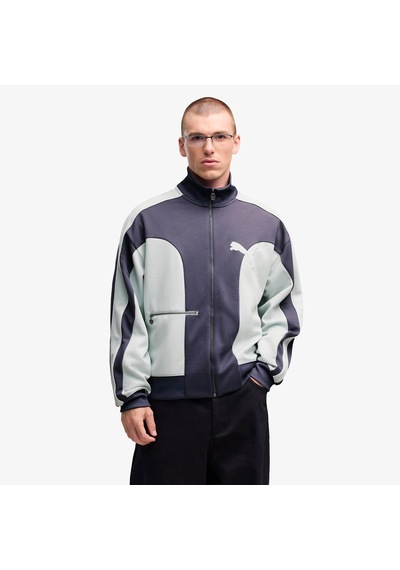 Puma T7 Tartan Track Erkek Mavi Ceket 636735 545591