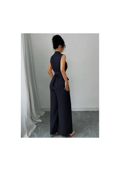 Butik İstanbul Kadın Balıkçı Yaka Kolsuz Incili Beli Kuşaklı Uzun Janjan Tulum Kırmızı