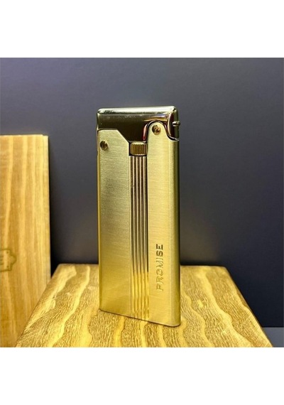 Çelik Depolu Promise Slim Pirinç Çakmak Altın Sarısı Bronz