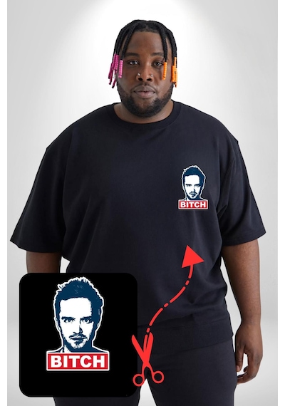 Angemiel Breaking Bad Siyah Büyük Beden Kadın Basic Minimal Baskılı Tişört Siyah