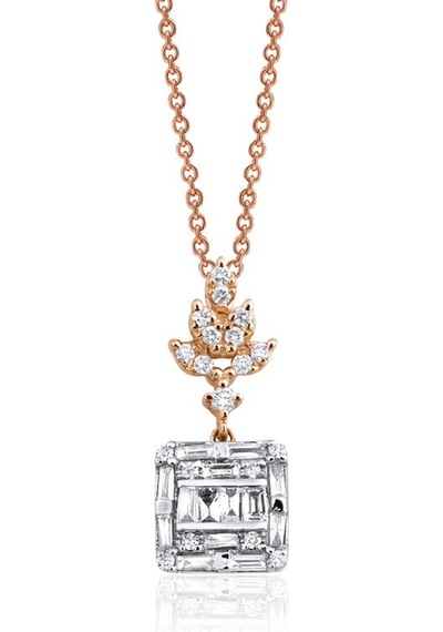 0.35 Karat Baget Pırlanta Kolye 09653270