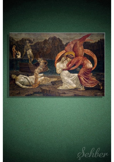 Yatay Kanvas Tablo Tekli Sir Edward Burne-jones Cupid And Psyche Aşk Ve Ruh Adlı Eseri 2924