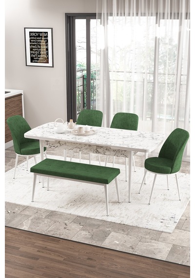 Canisa Concept Zen Serisi 80x132 Mdf Açılabilir Beyaz Mermer Desen Masa Takımı 4 Haki Yeşil Sandalye Ve 1 Bench Masa Beyaz Mermer Sandalye Ve Bench Haki Yeşil Canisa Concept Zen Serisi 80x132 Mdf Açılabilir Beyaz Mermer Desen Masa Takımı 4 Haki Yeşil Sandalye Ve 1 Bench Masa Beyaz Mermer Sandalye Ve Bench Haki Yeşil