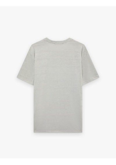 Koton Regular Fit Kısa Kollu Viskon Karışımlı Dokulu Bisiklet Yaka Tişört Gri 6sam10398mk