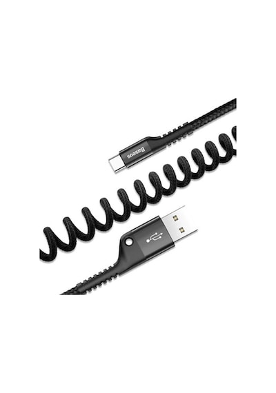 Baseus Fish-Eye Spring Type-C Kablo 2A. 1M.-Siyah