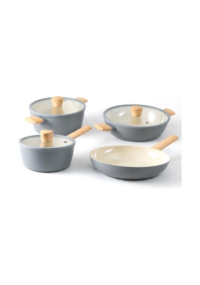 Acar Bft-08872 Gri Ultimate Pro 7 Parça Döküm Tencere Seti Krem