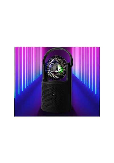 Vantilatörlü Hoparlör Rgb Led Işıklı Fonksiyonel Speaker Kamp Karavan
