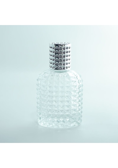 Ferdenferda 25 Adet Boş Cam Parfüm Şişe 50 ML Oval Noktalı Kristal Model Şeffaf