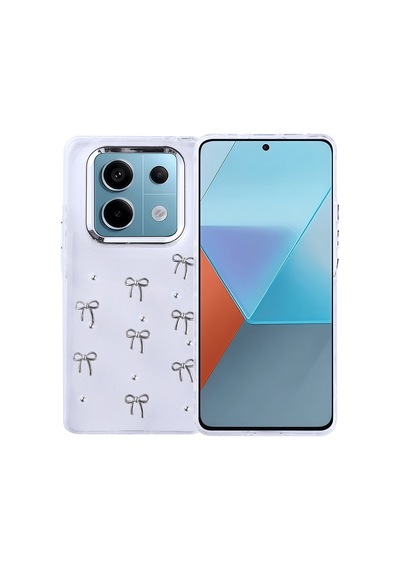 Kilifone - Redmi Note 14 Pro 4g Uyumlu Kılıf Airbag Tasarımlı Simli Şeffaf Kutup Kapak - Fiyonk - T37079