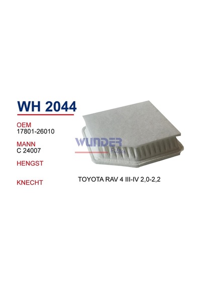 WUNDER WH2044 HAVA FİLTRESİ - Toyota Uyumlu RAV 4 III-IV 2,0-2,2