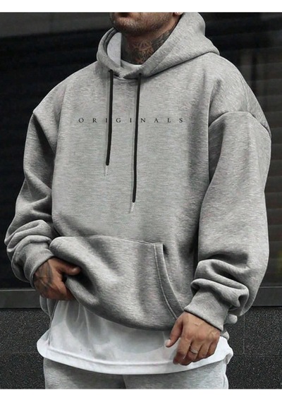 Altamira Erkek Baskılı Oversize Kapşonlu Sweatshirt 001