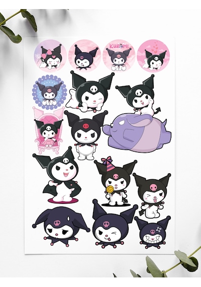Sanrio Kuromi Anime Tasarım Stickers Çıkartma Pytkstk175