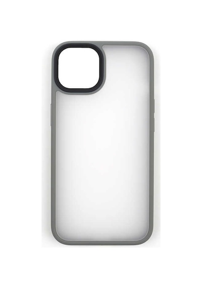 Apple Uyumlu iPhone 13 Mini Kılıf Kenarları Renkli Arkası Mat Kılıf Gri