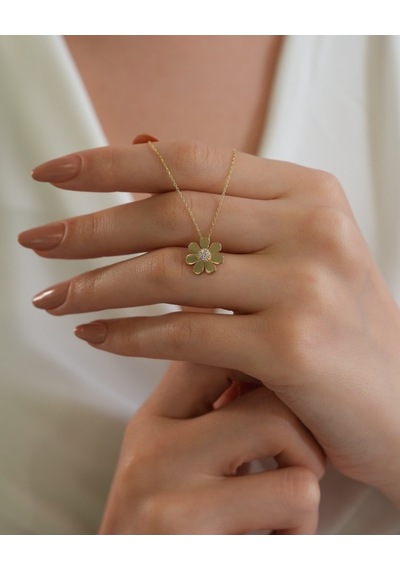 Debora Jewelry 14 Ayar Altın Papatya Kolye