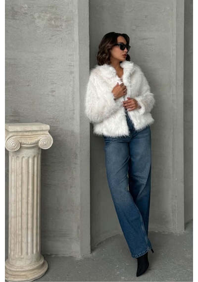 Verymoda Suni Kürk Kadın Mont- F1820 Açık Taş