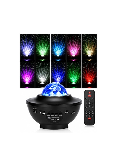 Yıldızlı Projektör Tavan Bulutsu Galaxy Lazer Işıklı Disko Topu Bluetooth Hoparlör Parti Led Lambası Çok Renkli