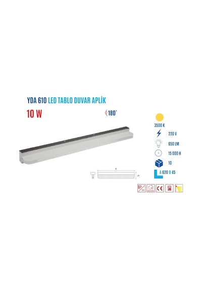 Ycl Yda-610g 71w 62cm Led Duvar Apliği Yatay 4000k Diğer