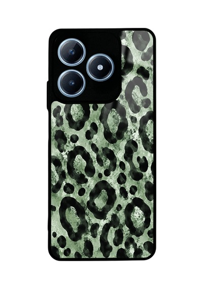 Realme C63 Sage Green Leopar Tasarımlı Glossy Telefon Kılıfı Fıstık Yeşili