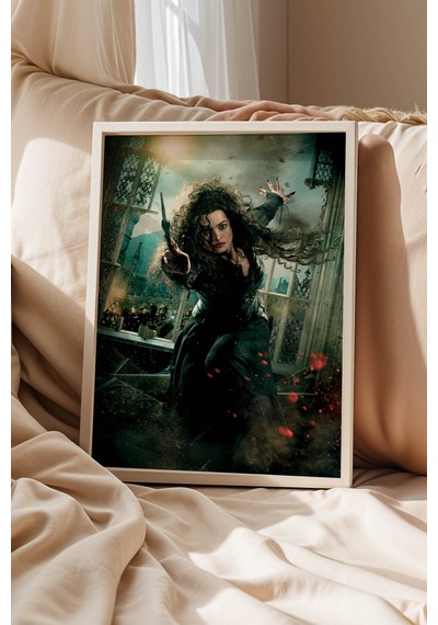 Bellatrix Lestrange Özel Tasarım Çerçeveli Tablo - Lüks Harry Potter Karakter Posteri Duvar Dekoru Beyaz Bellatrix Lestrange Özel Tasarım Çerçeveli Tablo - Lüks Harry Potter Karakter Posteri Duvar Dekoru Beyaz