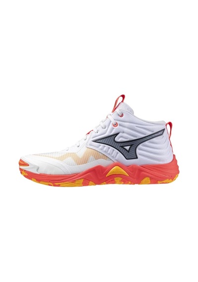 Mizuno Wave Momentum Elite Mıd Erkek Voleybol Ayakkabısı Beyaz / Turuncu Çok Renkli