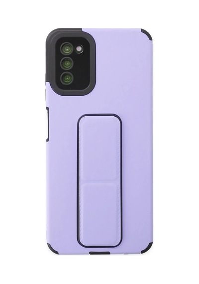 Samsung Galaxy A03s Kılıf Mega Standlı Silikon - Lila 0.2M-Çok Renkli