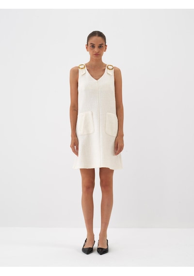 Xint Ekru Regular Fit Yünlü Elbise 286176