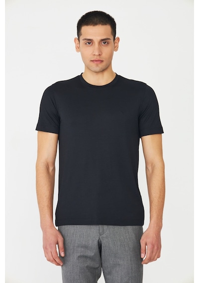 Siyah Bisiklet Yaka Basic T-shirt Siyah