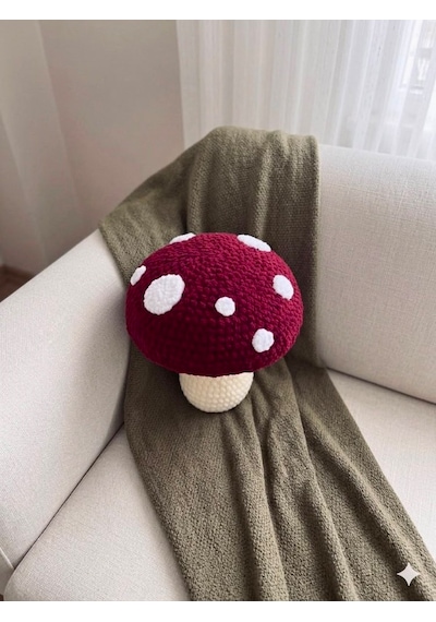 Mushroom Cushion Yastık Kırmızı - Beyaz