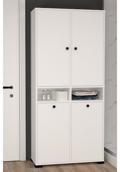 Atlas No.2 6 Raflı 2 Sepetli Banyo Dolabı Beyaz