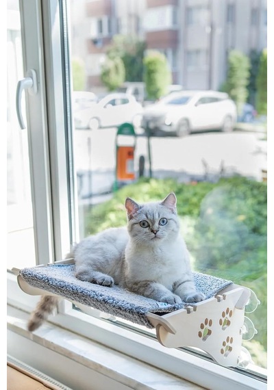 Cama Asılan Vantuzlu Kedi Yatağı Gri, X-large