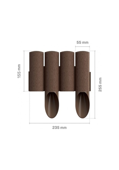 Ahşap Görünümlü Çim Bordürü 2.3 METRE Çim Ayırıcı