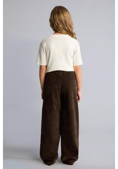 Defacto Kız Çocuk Wide Leg Fitilli Kadife Pantolon E8295a825wnbn304 Kahve-bn304