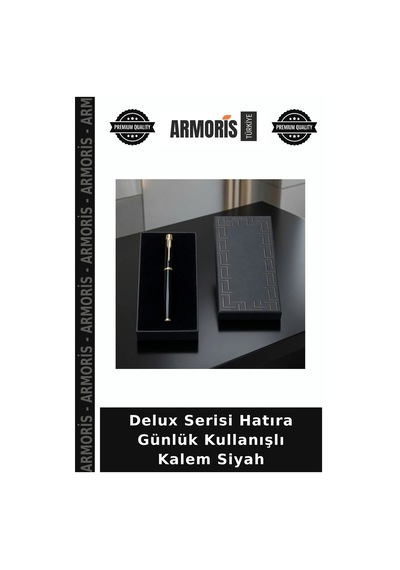 Delux Serisi Hatıra Günlük Kullanışlı Kalem Siyah Çok Renkli