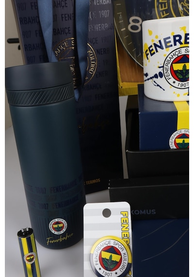 X Dekomus Lisanslı Fenerbahçe Özel Kutulu Premıum 20 Parça Full Yetişkin Seti Saat,termos,futbol Topu
