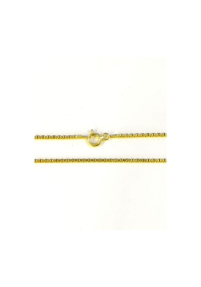 Omar Silver Unisex Küp Zincir Gold Altın Kaplama 1,3 Mm Gümüş Kol
