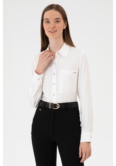 U.s. Polo Assn. Kadın Beyaz Gömlek Desenli 50316412-vr013 Beyaz