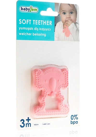 Babyjem Yumuşak Diş Kaşıyıcı Fil Pembe