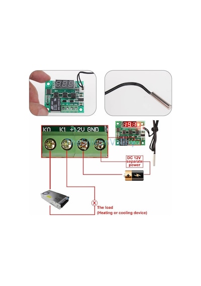 Sıcaklık Kontrollü Termostat - W1209-Buzdolabı-Derin Dondurucu