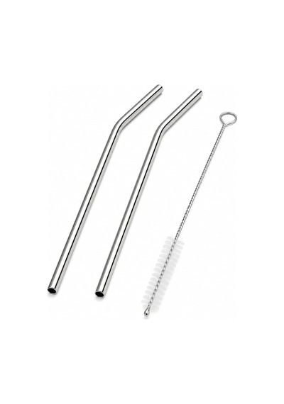 6'li Krom Paslanmaz Metal Pipet Seti 3 Adet Pipet Temizleme Fırçası Hediyeli, Çevre Dostu Metal Pipet, Dayanıkl