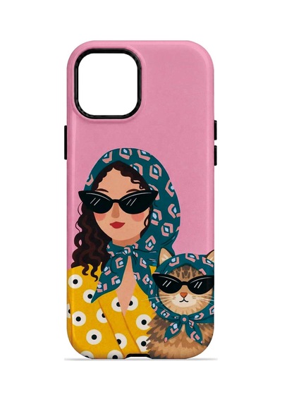 Velvoria Valestra Bohem Kedili Apple iPhone Uyumlu 12 Pro Darbe Korumalı Kılıf Valestra Select - Bohem Kedili
