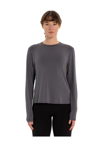 Inguz Uzun Kollu Basic Modal Yoga T-shirt Gri